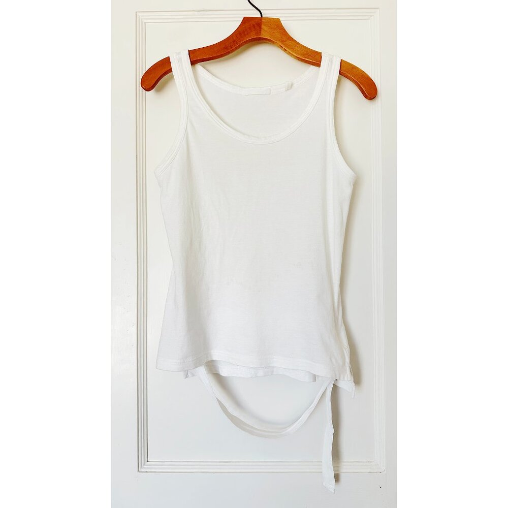 Helmut Lang White Tank Bondage Strap Mainline Made In Italy Vintage 90s Y2K